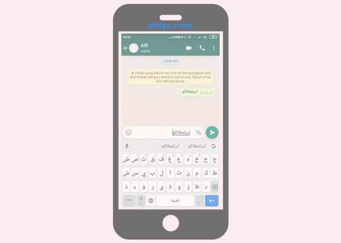 cara membuat tulisan arab di hp