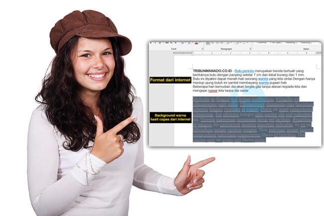 hapus background warna hasil copy paste